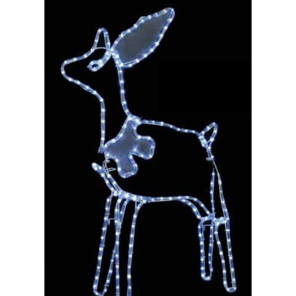 Χριστουγεννιάτικο Φωτιζόμενο Ακρυλικό Ελάφι με 9m Λευκό Ψυχρό Φωτοσωλήνα LED (1.2m)